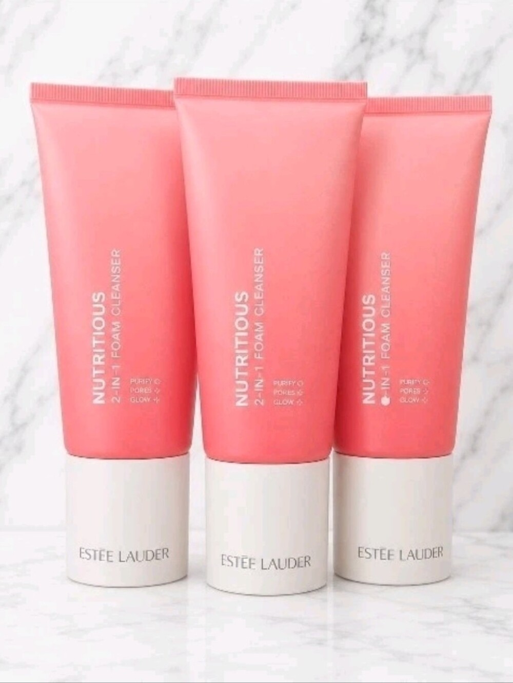 3 tubes Estee Lauder Nutritious 2-in-1 Foaming Cleanser 2 oz ea=6 oz NEW SEALED!